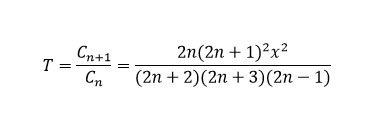 Рекуррентная формула. Множитель T. Член ряда. Двадцатый вариант. Циклы